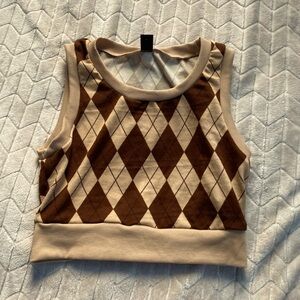 Light and dark brown sweater vest